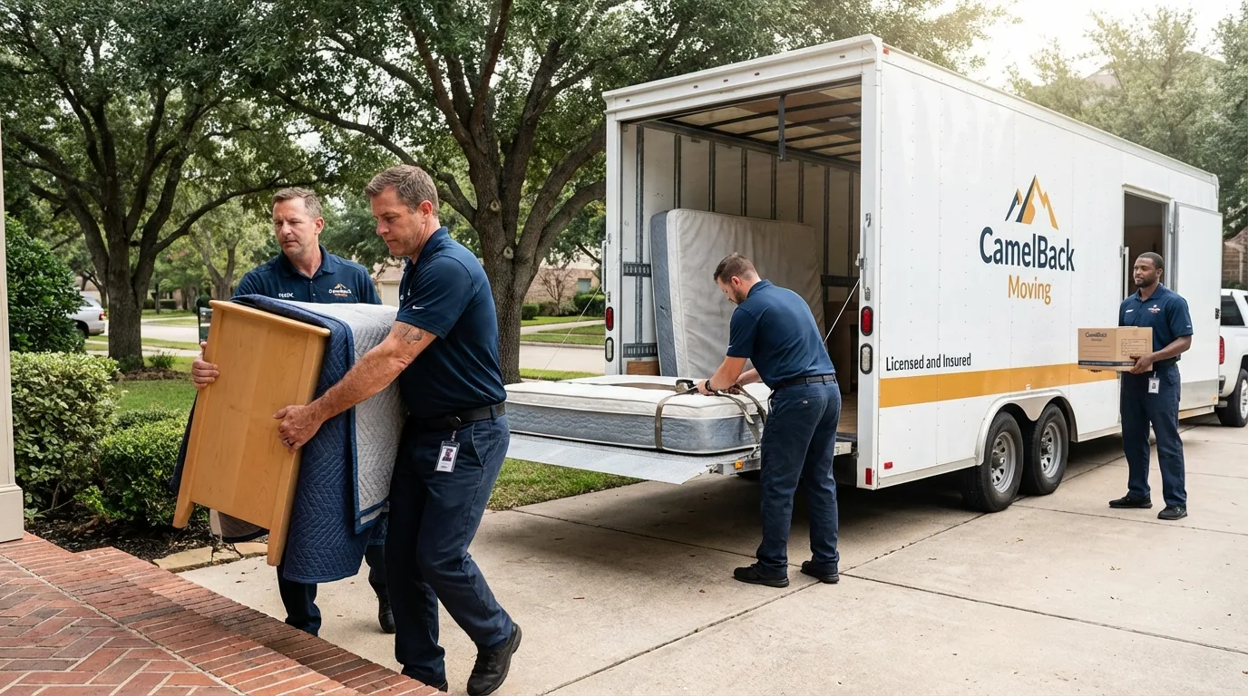 Crew loading residential truck for cross-state move from Northwood, NH